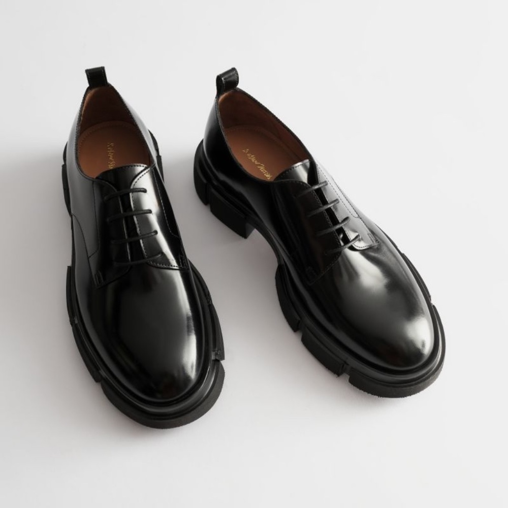 & Other Stories Chunky Technical Leather Oxfords